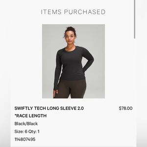 Swiftly Tech Long Sleeve-Sleeve Shirt 2.0 *Race Length